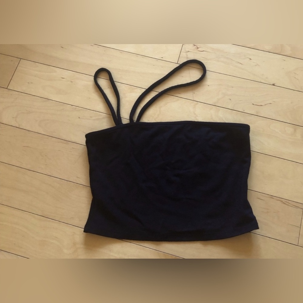 Lover and Friends Carter Top Black Strappy Crop Top - Picture 8 of 9